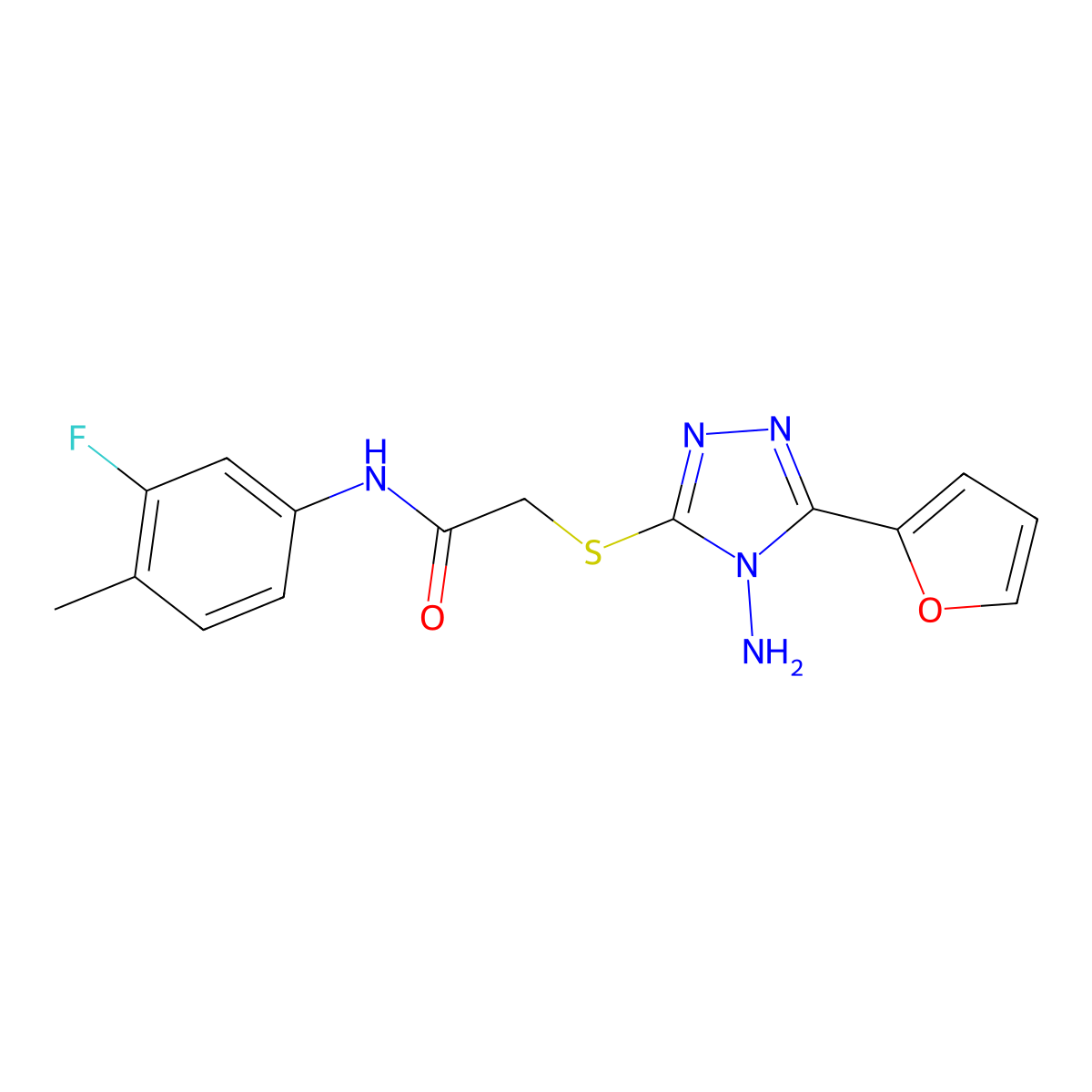 C15H14FN5O2S molecular structure, CAS 754193-44-7