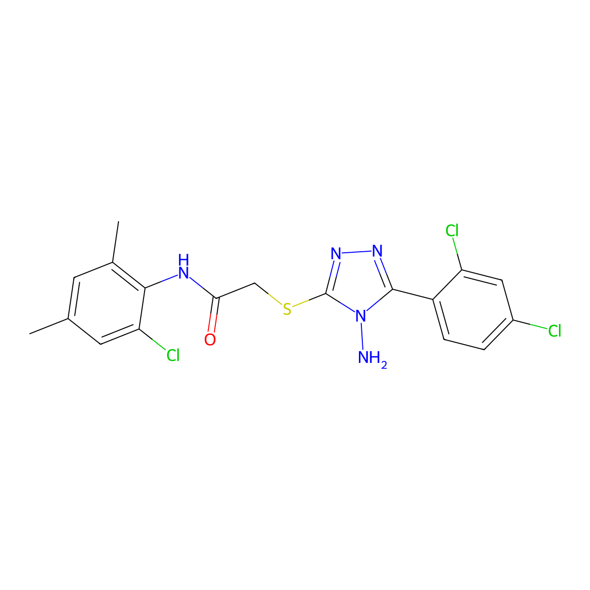 C18H16Cl3N5OS molecular structure, CAS 754196-58-2
