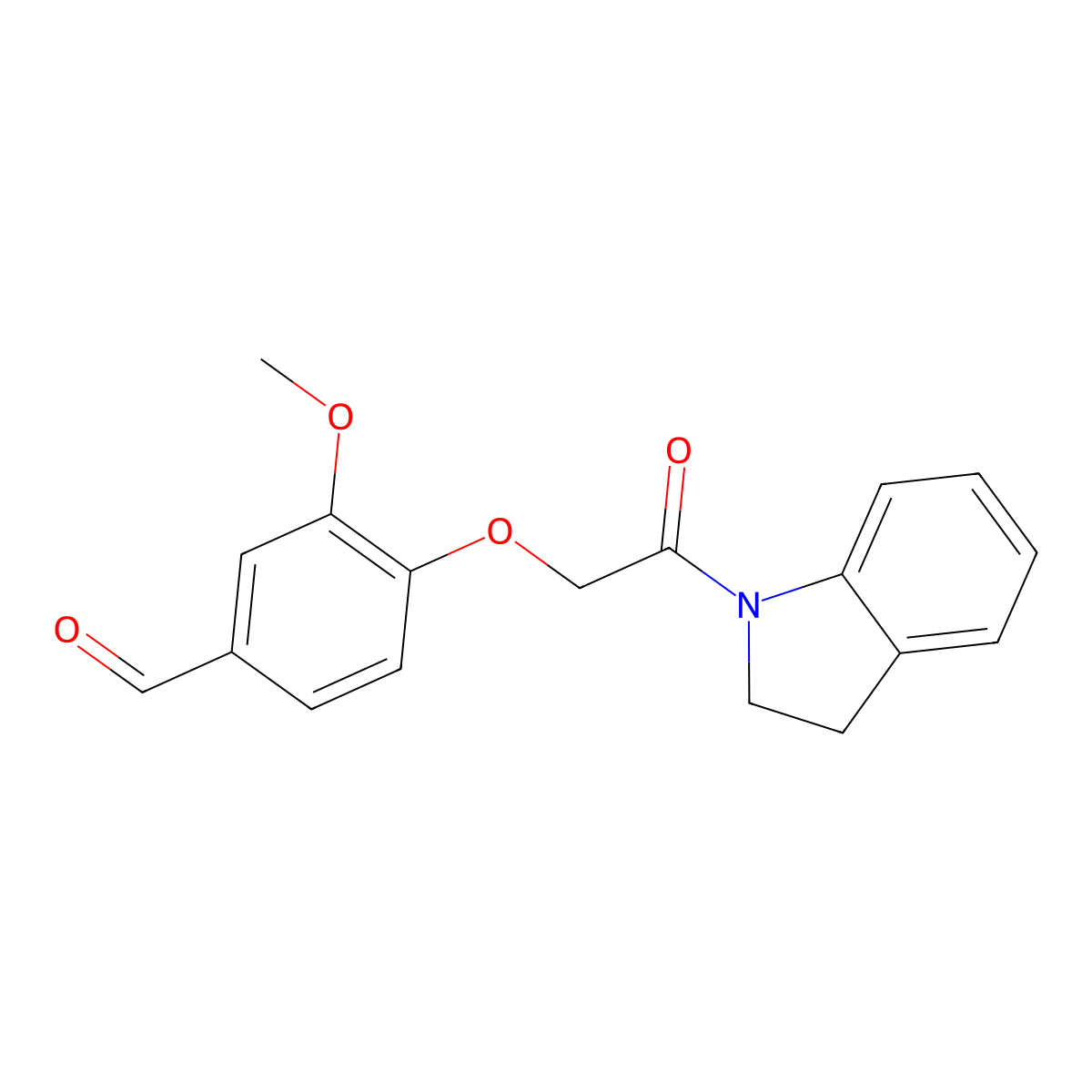 4-[2-(2,3-dihydro-1H-indol-1-yl)-2-oxoethoxy]-3-methoxybenzaldehyde molecular structure, CAS 754197-21-2
