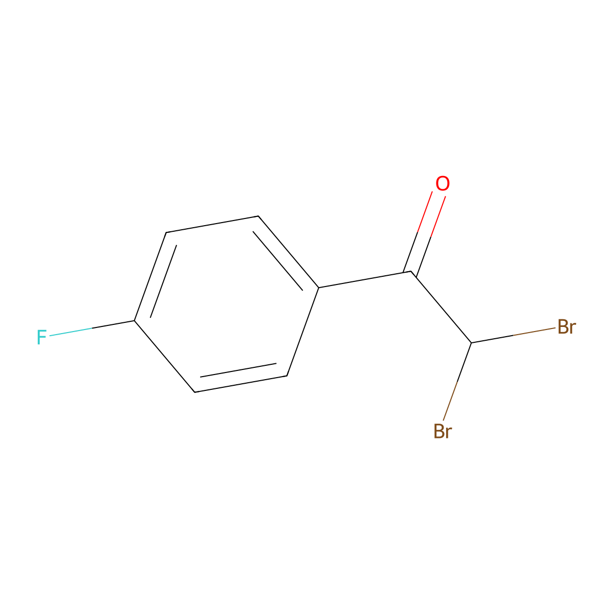 2,2-Dibromo-1-(4-fluorophenyl)ethanone molecular structure, CAS 7542-64-5