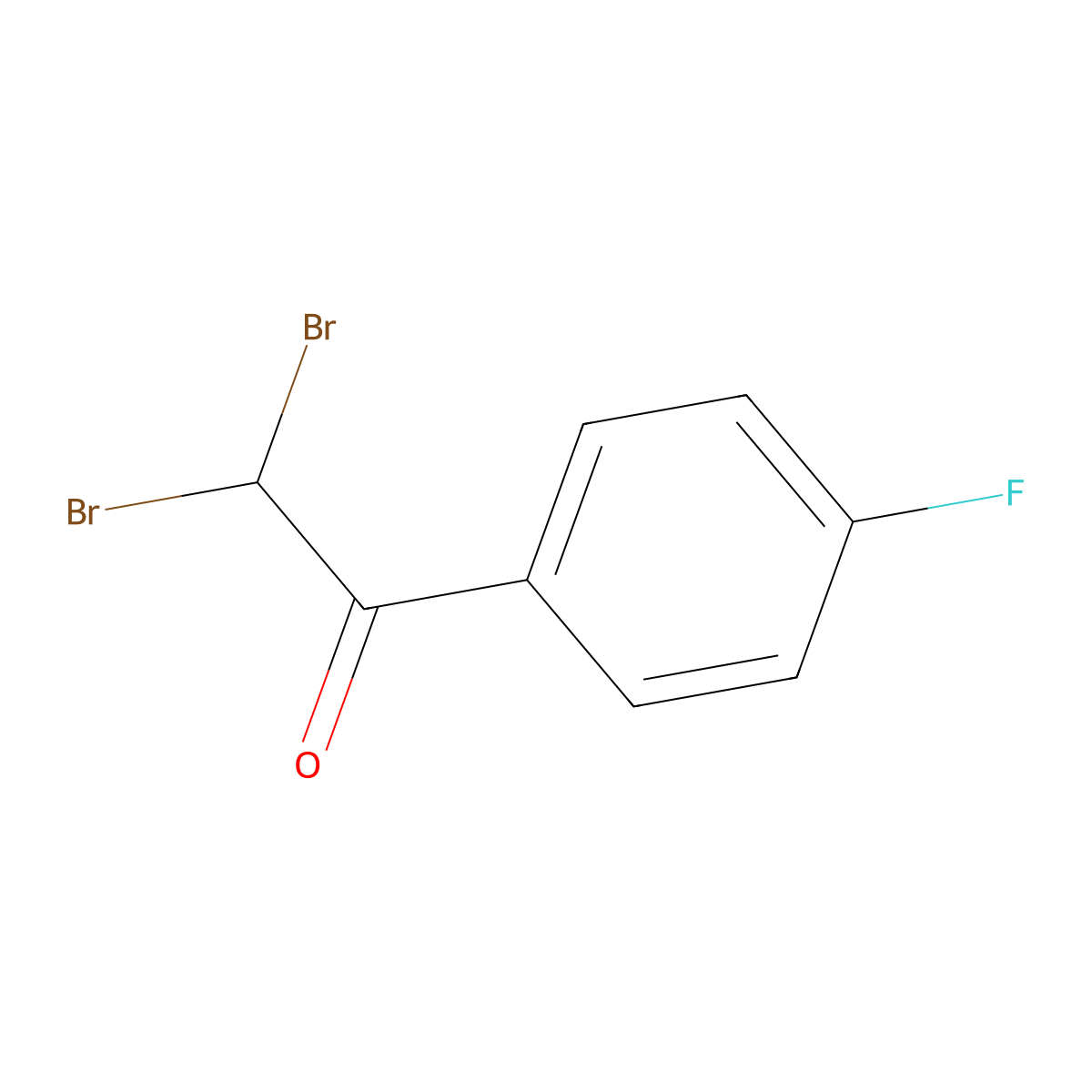 2,2-Dibromo-1-(4-fluorophenyl)ethanone molecular structure, CAS 7542-64-5