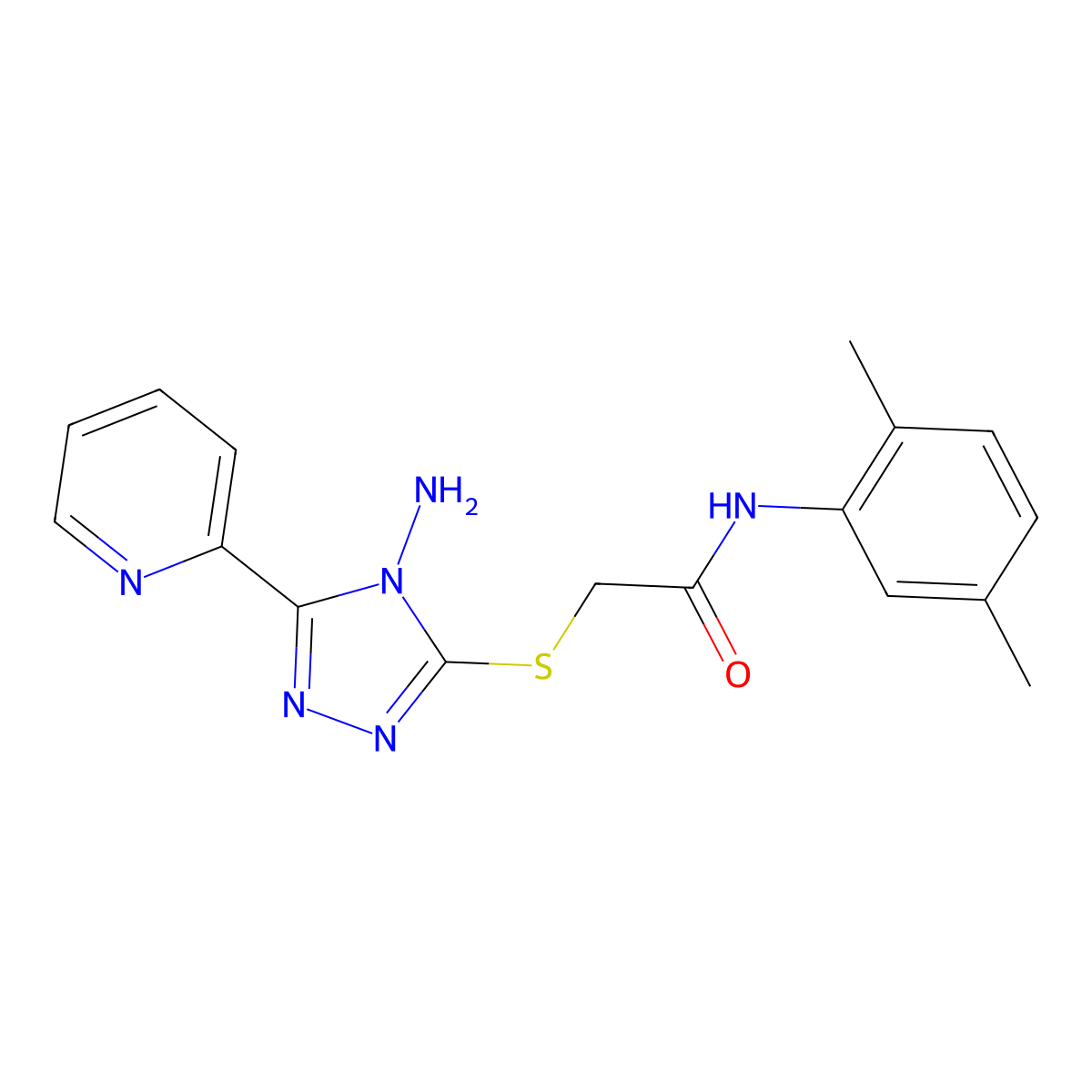 2-((4-amino-5-(pyridin-2-yl)-4H-1,2,4-triazol-3-yl)thio)-N-(2,5-dimethylphenyl)acetamide molecular structure, CAS 754205-69-1