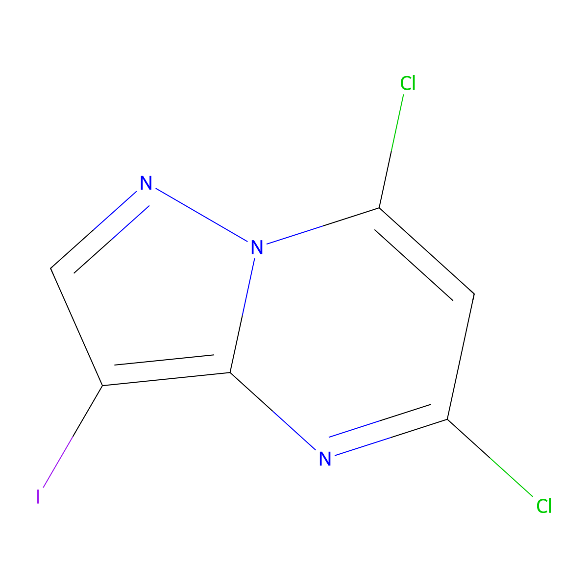 5,7-Dichloro-3-iodopyrazolo[1,5-a]pyrimidine molecular structure, CAS 754211-05-7