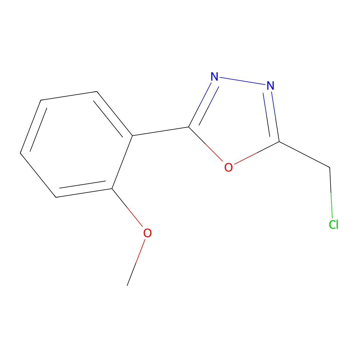 2-(Chloromethyl)-5-(2-methoxyphenyl)-1,3,4-oxadiazole molecular structure, CAS 754214-34-1