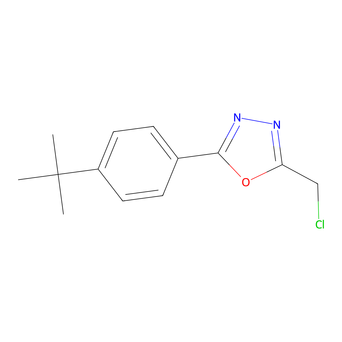 2-[4-(tert-Butyl)phenyl]-5-(chloromethyl)-1,3,4-oxadiazole molecular structure, CAS 754214-36-3