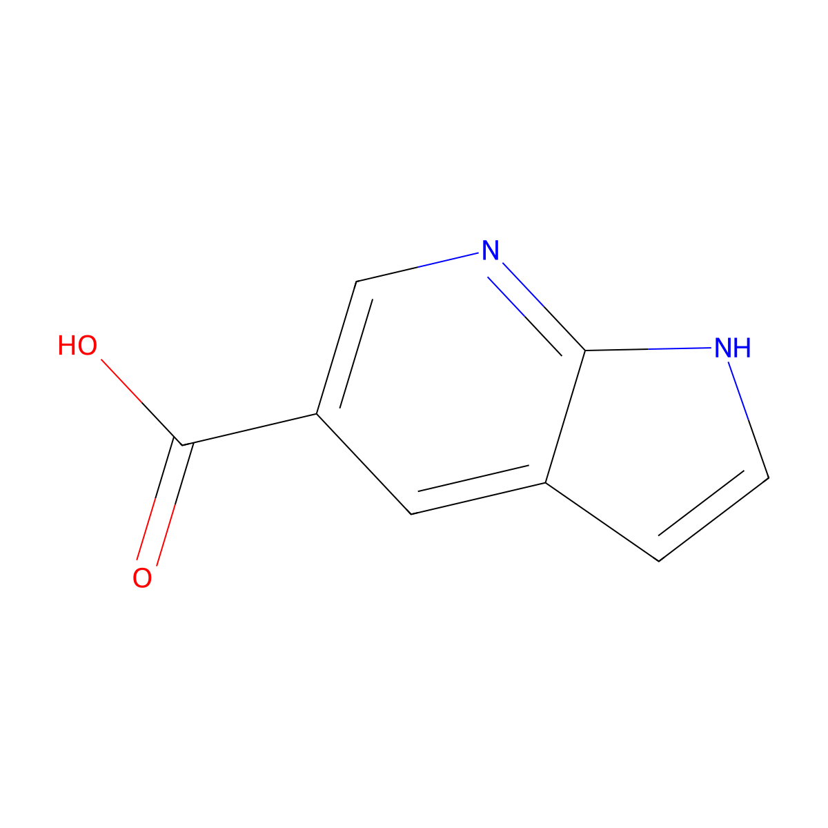 1H-pyrrolo[2,3-b]pyridine-5-carboxylic acid molecular structure, CAS 754214-42-1
