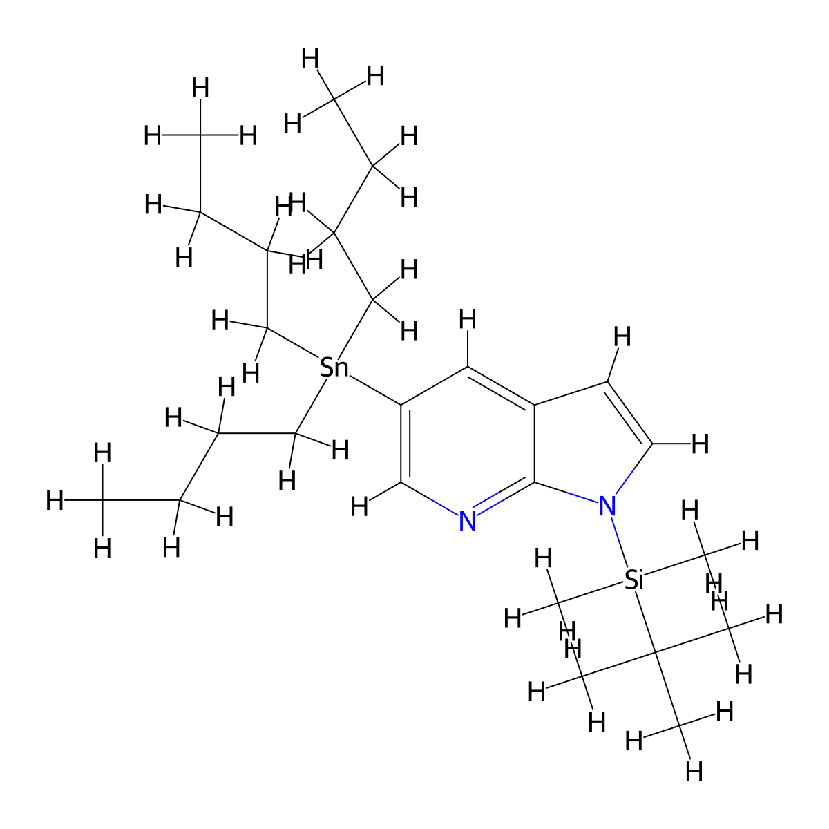 1-(tert-Butyldimethylsilyl)-5-(tributylstannyl)-7-azaindole molecular structure, CAS 754214-65-8