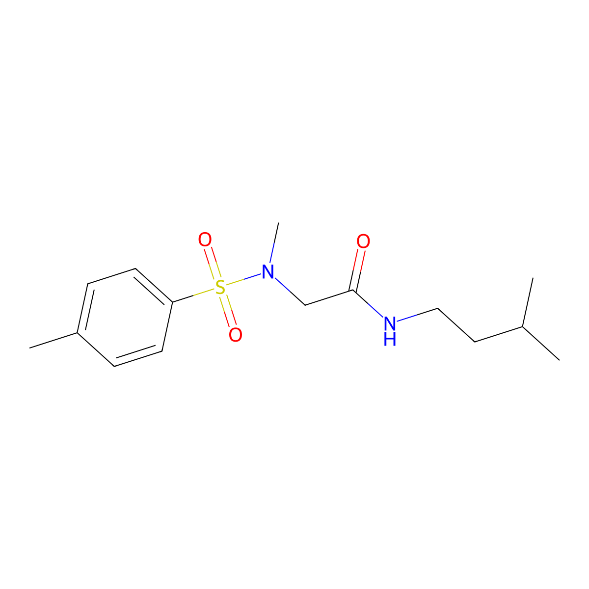 N-(3-methylbutyl)-2-[methyl-(4-methylphenyl)sulfonylamino]acetamide molecular structure, CAS 754216-72-3