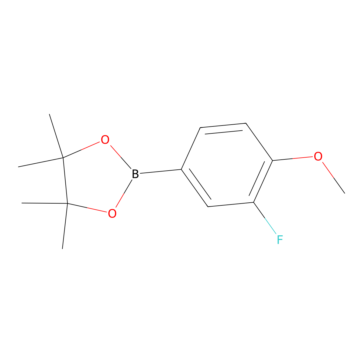 2-(3-Fluoro-4-methoxyphenyl)-4,4,5,5-tetramethyl-1,3,2-dioxaborolane molecular structure, CAS 754226-34-1