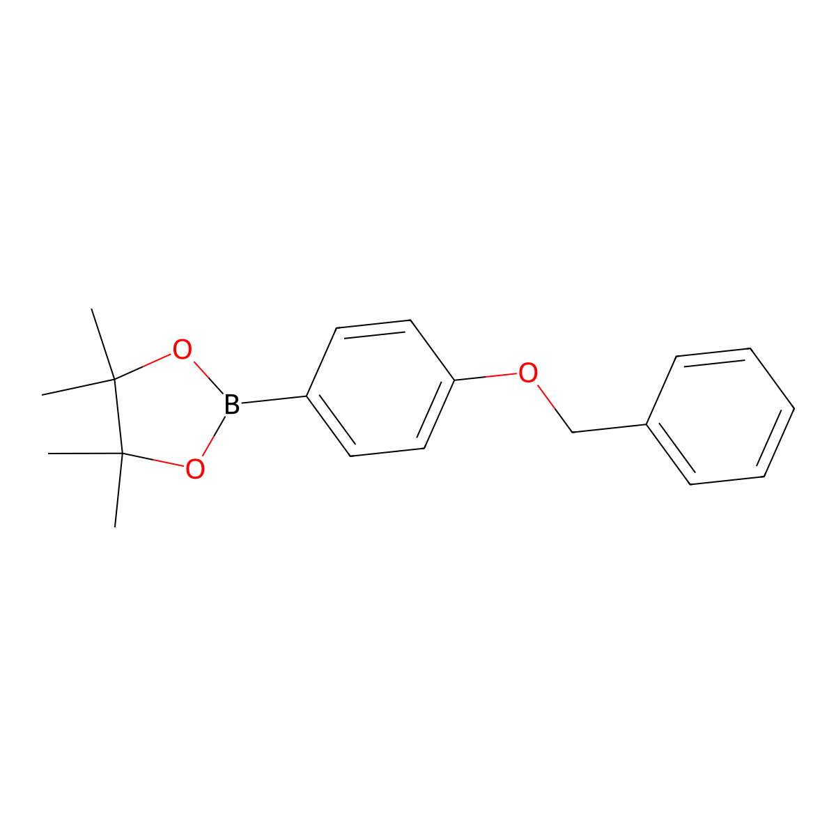 4,4,5,5-Tetramethyl-2-(4-(phenylmethoxy)phenyl)-1,3,2-dioxaborolane molecular structure, CAS 754226-40-9