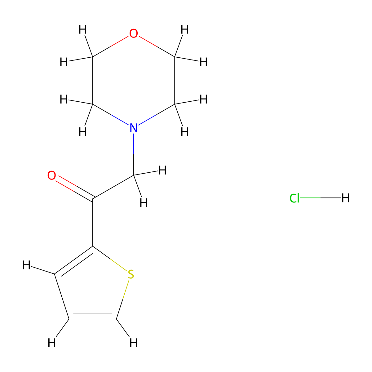 2-Morpholino-1-(thiophen-2-yl)ethanone hydrochloride molecular structure, CAS 754231-85-1