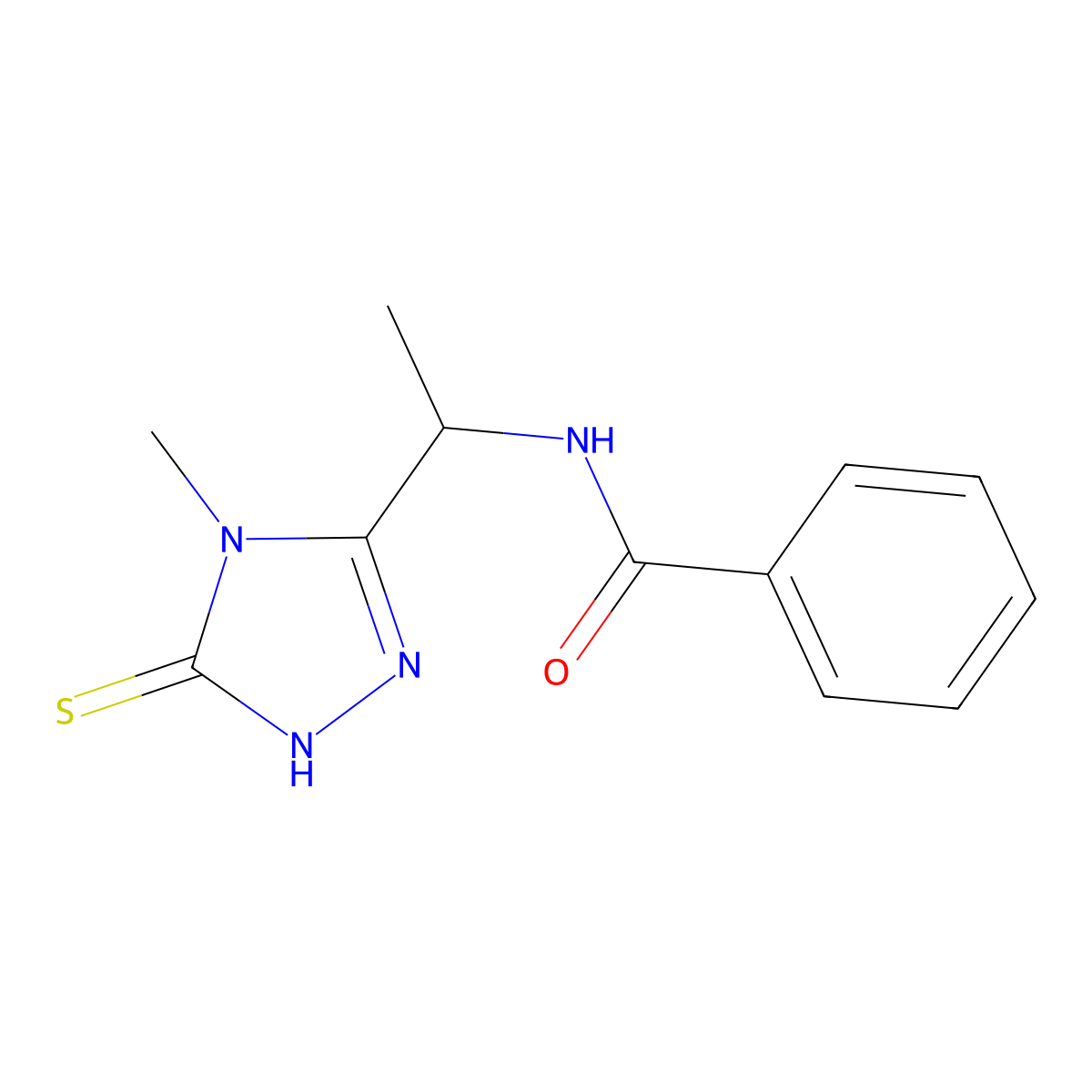 N-[1-(5-Mercapto-4-methyl-4H-[1,2,4]triazol-3-yl)-ethyl]-benzamide molecular structure, CAS 754233-93-7