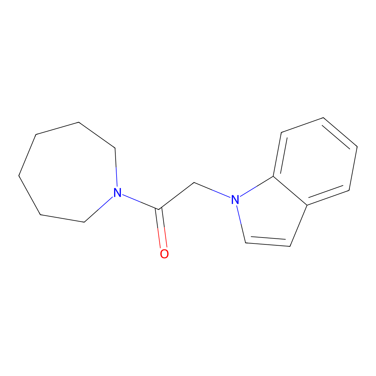1-(2-azepan-1-yl-2-oxoethyl)-1H-indole molecular structure, CAS 754235-39-7