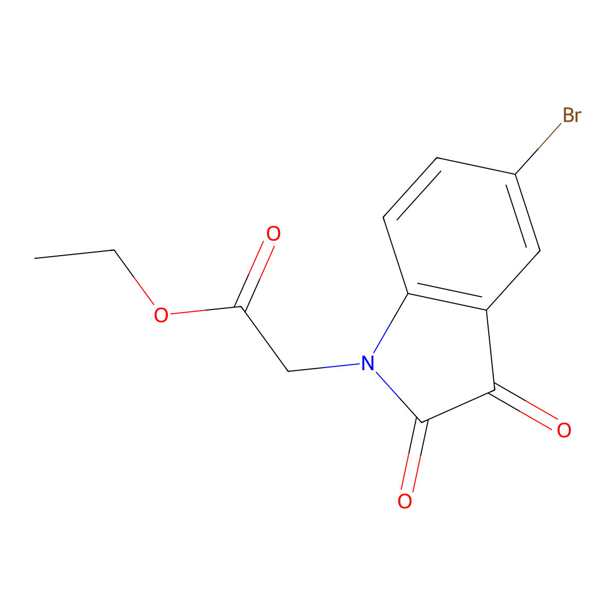 ethyl (5-bromo-2,3-dioxo-2,3-dihydro-1H-indol-1-yl)acetate molecular structure, CAS 754235-62-6