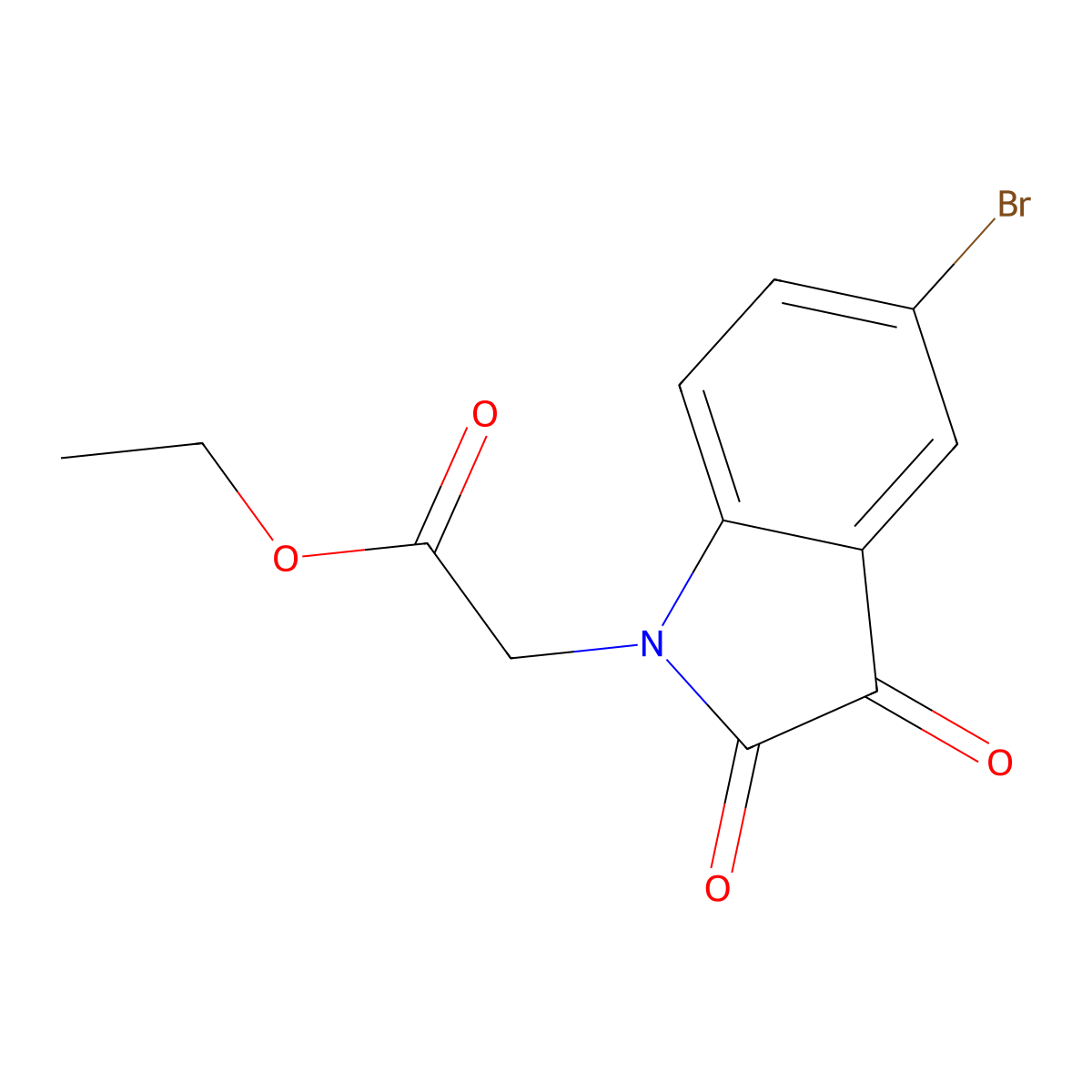 ethyl (5-bromo-2,3-dioxo-2,3-dihydro-1H-indol-1-yl)acetate molecular structure, CAS 754235-62-6