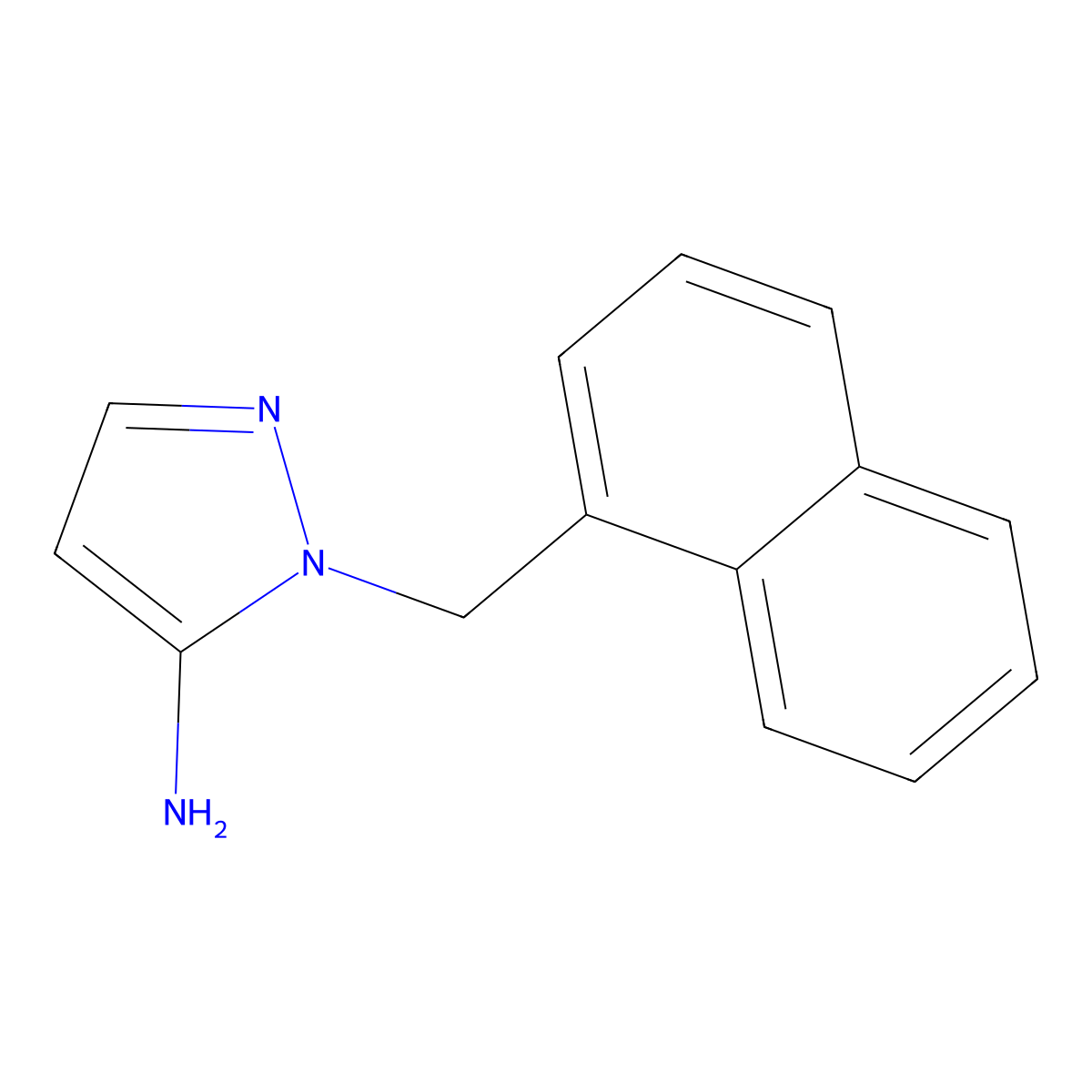 1-(naphthalen-1-ylmethyl)-1H-pyrazol-5-amine molecular structure, CAS 75427-10-0