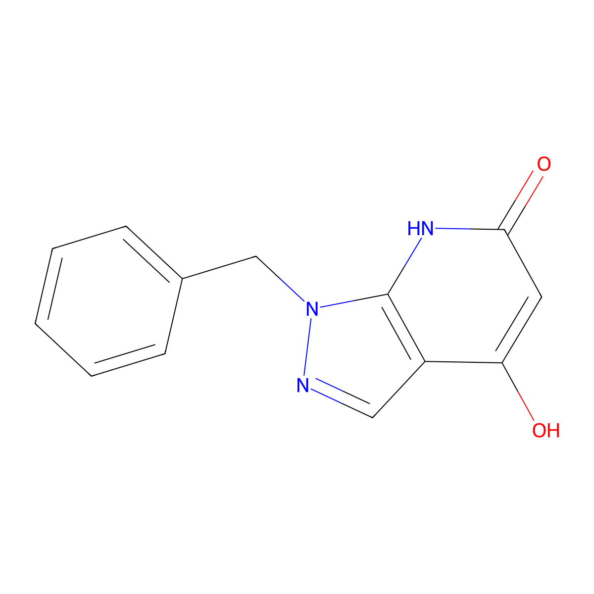 1-Benzyl-1H-pyrazolo[3,4-b]pyridine-4,6-diol molecular structure, CAS 75427-12-2