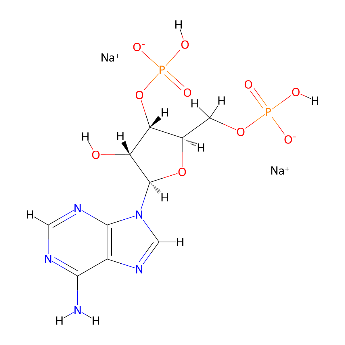 Adenosine 3',5'-diphosphate disodium salt molecular structure, CAS 75431-54-8