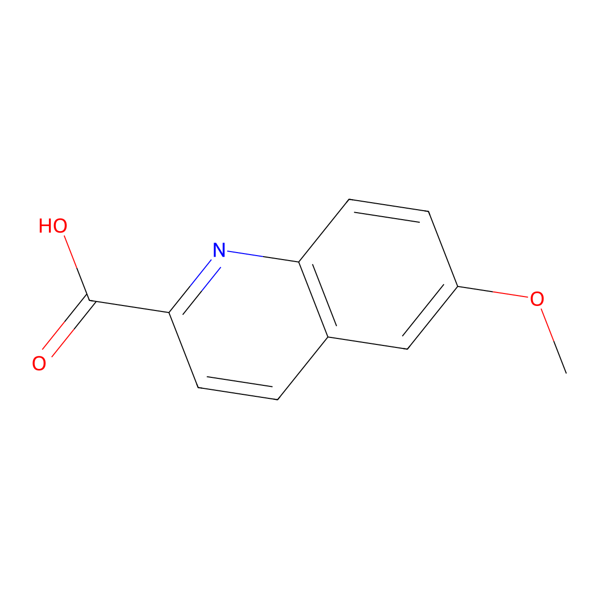 6-methoxyquinoline-2-carboxylic Acid molecular structure, CAS 75433-99-7