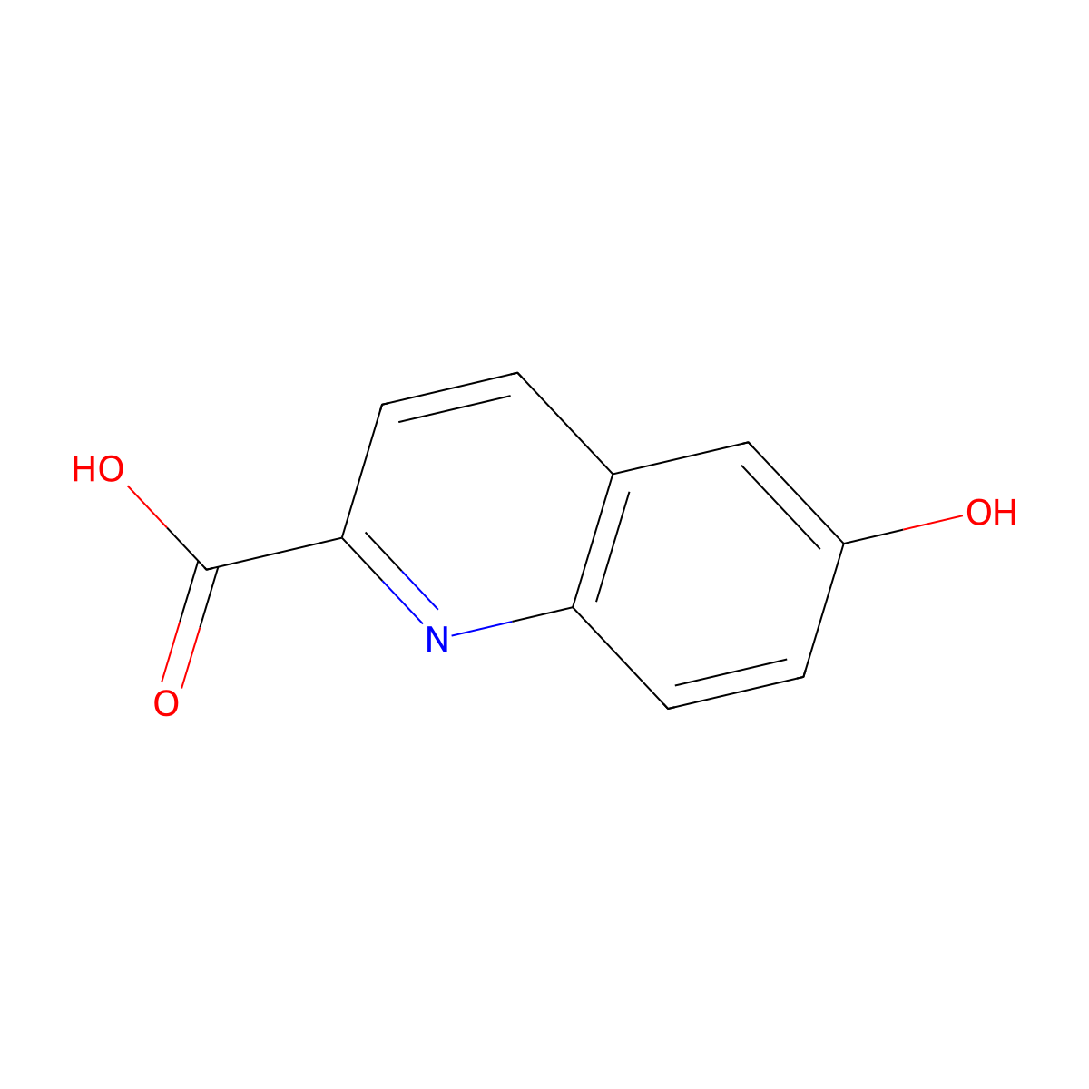 6-Hydroxyquinoline-2-carboxylic acid molecular structure, CAS 75434-18-3