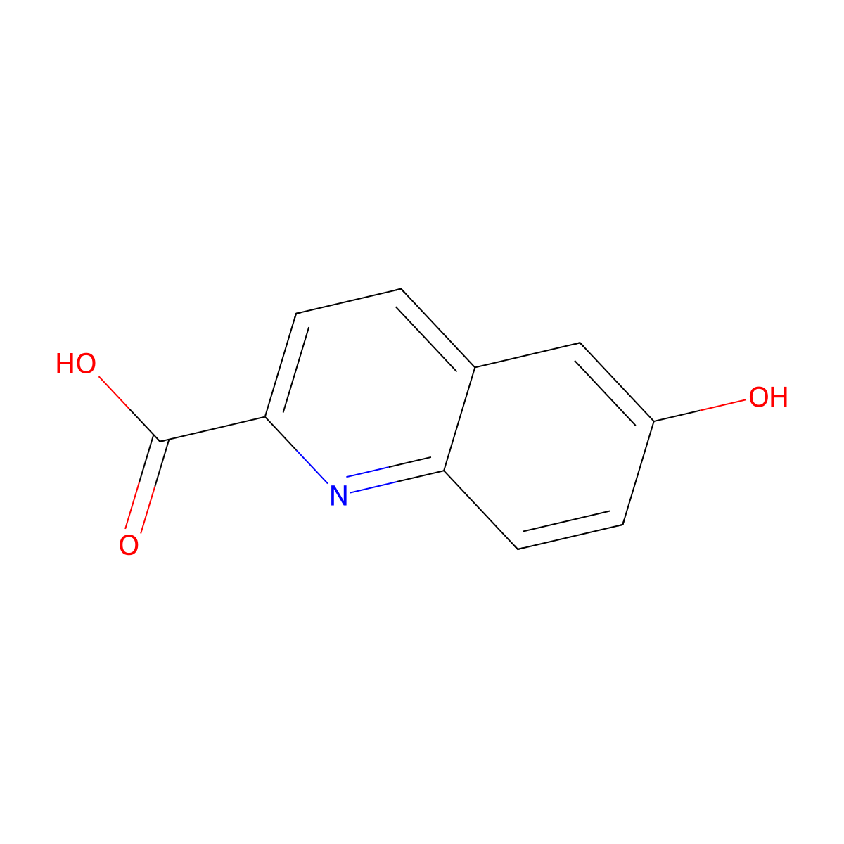6-Hydroxyquinoline-2-carboxylic acid molecular structure, CAS 75434-18-3
