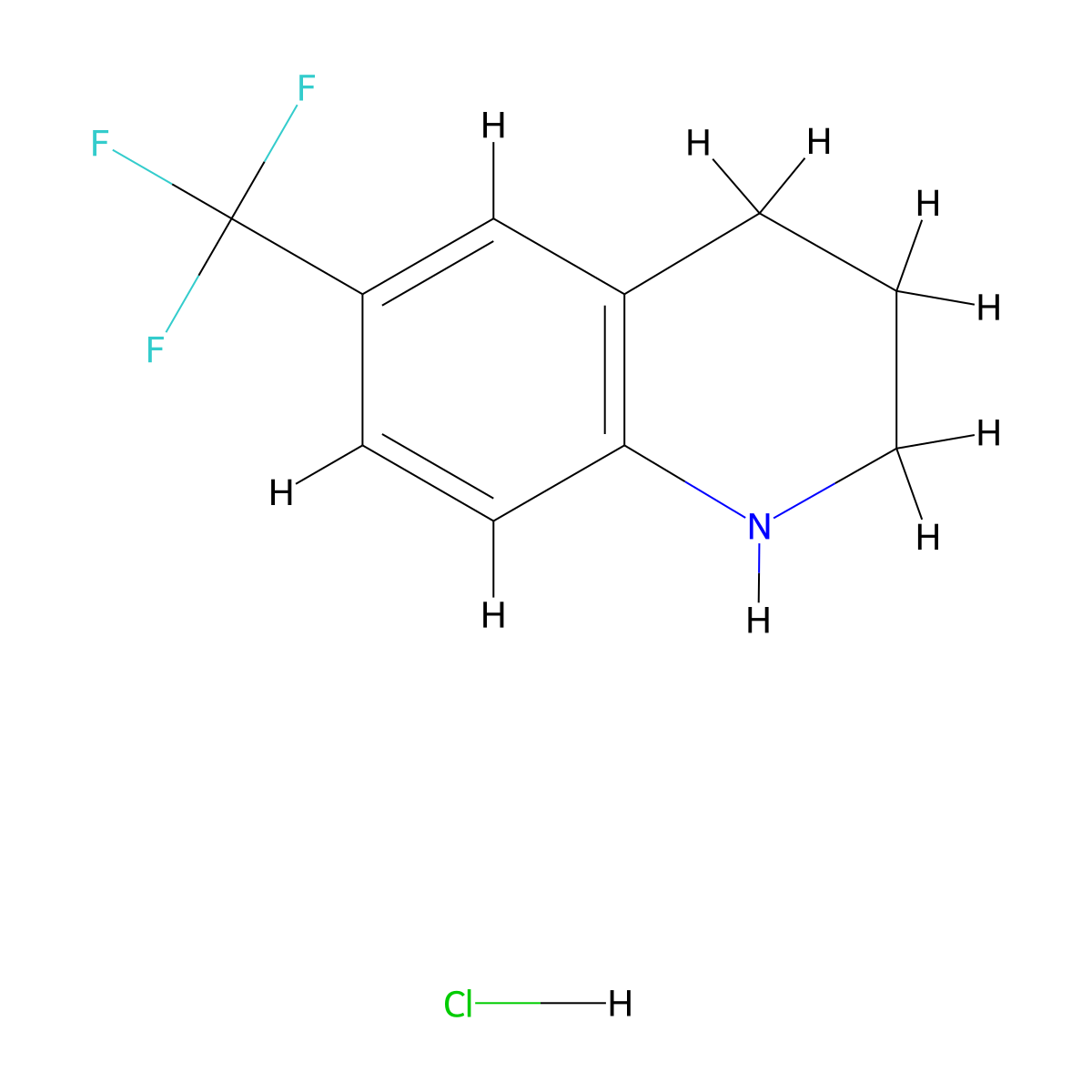 6-(Trifluoromethyl)-1,2,3,4-tetrahydroquinoline hydrochloride molecular structure, CAS 75434-37-6