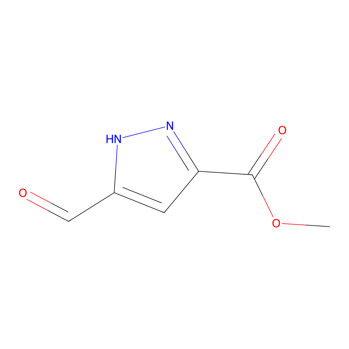 Methyl 5-formyl-1h-pyrazole-3-carboxylate molecular structure, CAS 75436-40-7