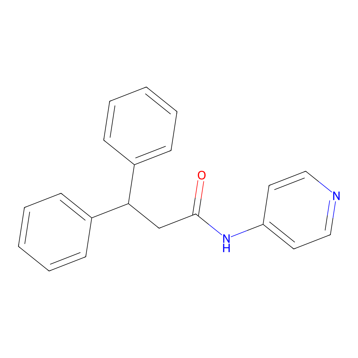 3,3-Diphenyl-N-(4-pyridyl)propionamide molecular structure, CAS 75437-13-7