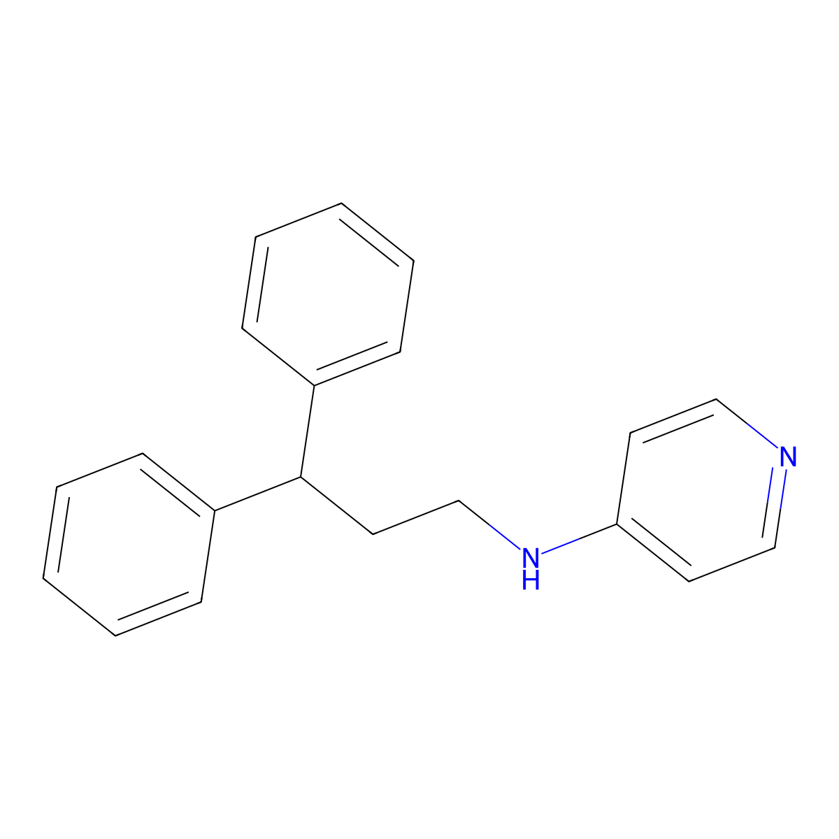 N-(3,3-Diphenylpropyl)-4-pyridinamine molecular structure, CAS 75437-14-8