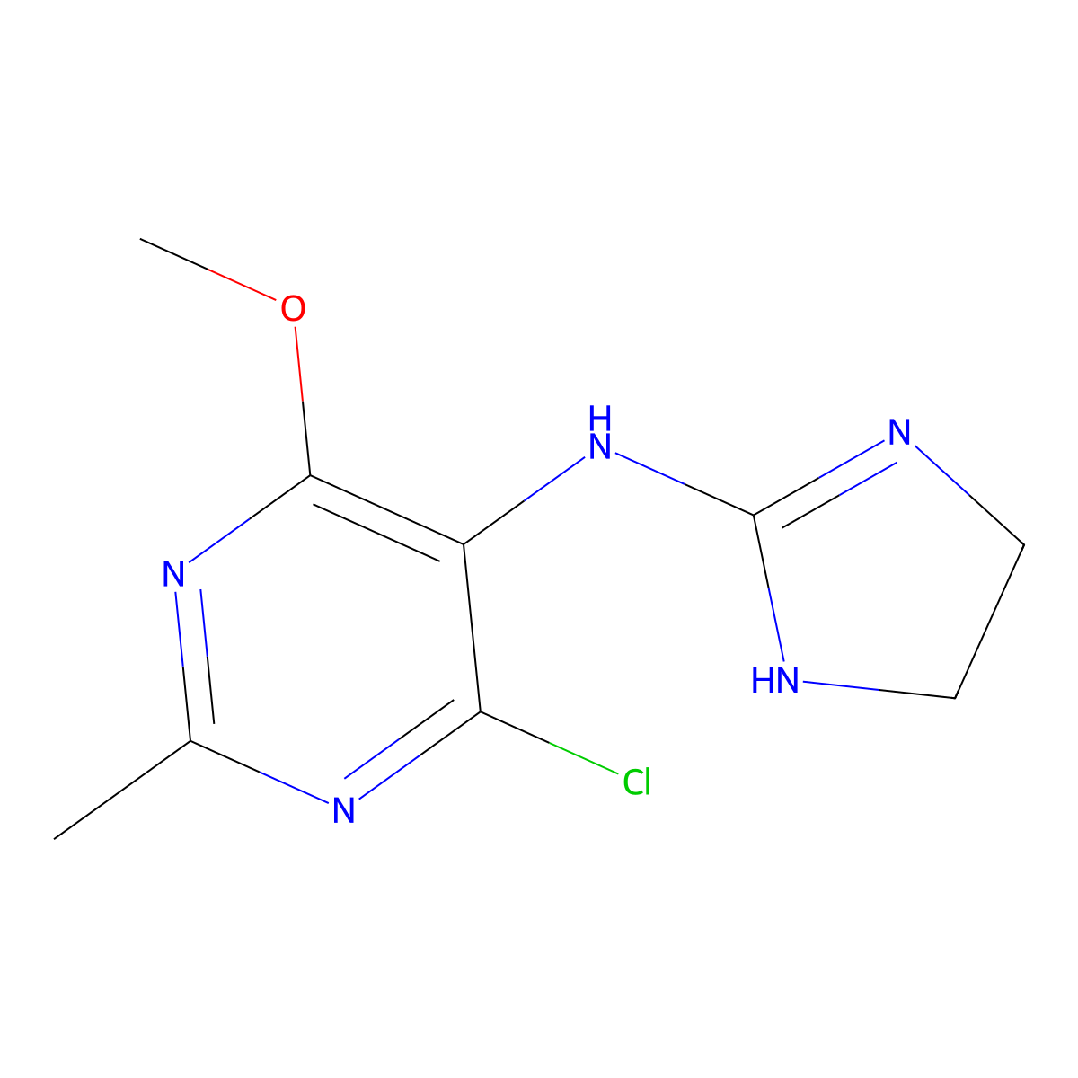 Moxonidine molecular structure, CAS 75438-57-2