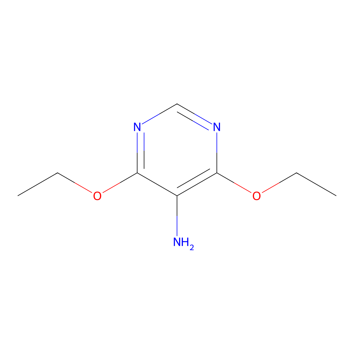 4,6-Diethoxy-5-pyrimidinamine molecular structure, CAS 75438-83-4