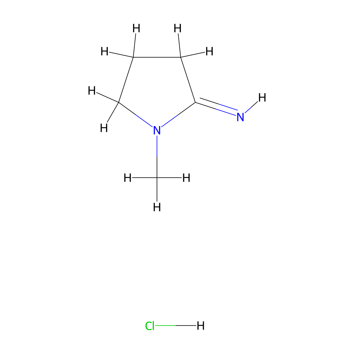 1-Methylpyrrolidin-2-imine hydrochloride molecular structure, CAS 7544-77-6