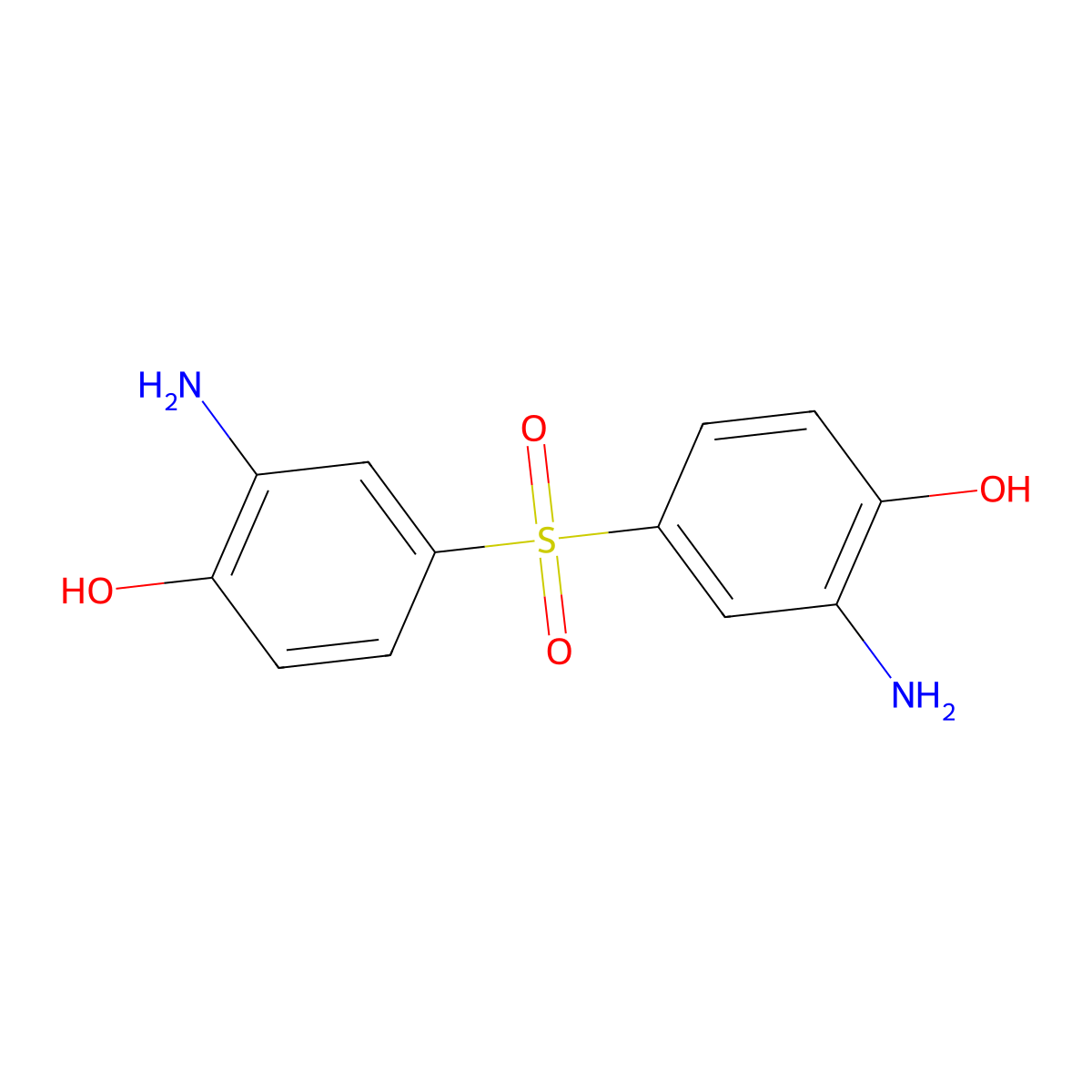 4,4'-Sulphonylbis(2-aminophenol) molecular structure, CAS 7545-50-8