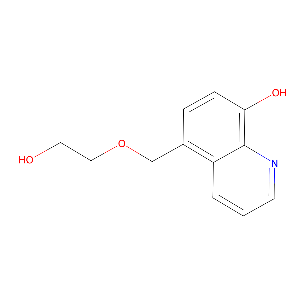 5-((2-Hydroxyethoxy)methyl)quinolin-8-ol molecular structure, CAS 7545-66-6