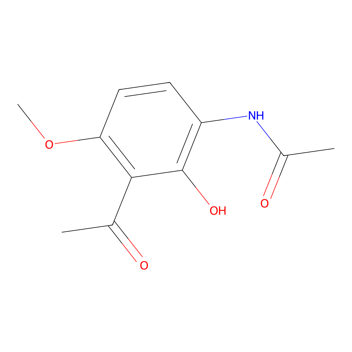 N-(3-acetyl-2-hydroxy-4-methoxyphenyl)acetamide molecular structure, CAS 75452-87-8