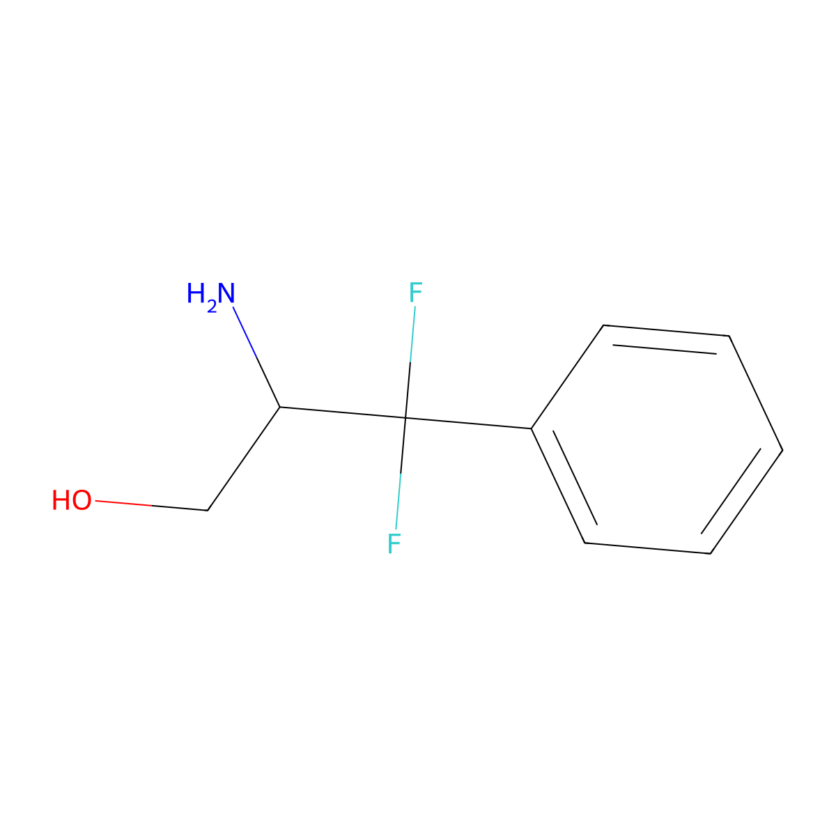 2-Amino-3,3-difluoro-3-phenylpropan-1-ol molecular structure, CAS 75456-80-3