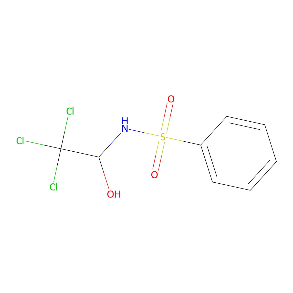 N-(2,2,2-trichloro-1-hydroxyethyl)benzenesulfonamide molecular structure, CAS 75457-08-8