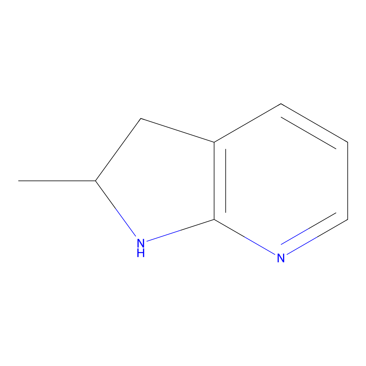 2-methyl-2,3-dihydro-1H-pyrrolo[2,3-b]pyridine molecular structure, CAS 7546-38-5