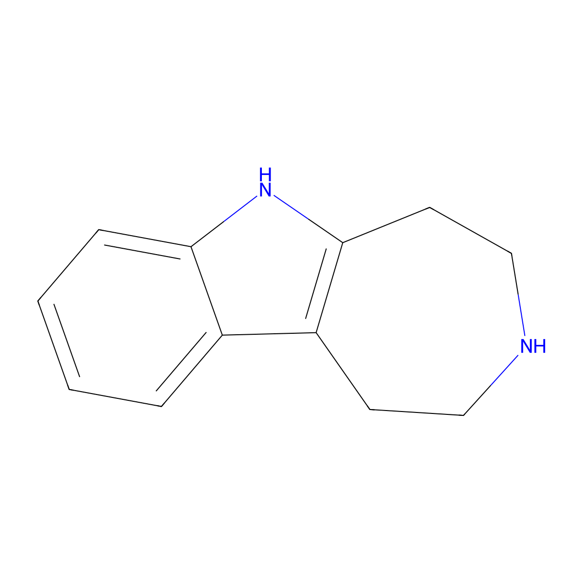 1H,2H,3H,4H,5H,6H-azepino(4,5-b)indole molecular structure, CAS 7546-78-3