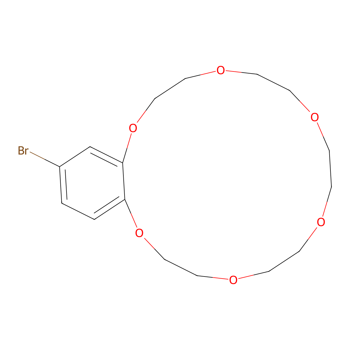 18-Bromo-2,3,5,6,8,9,11,12,14,15-decahydrobenzo[b][1,4,7,10,13,16]hexaoxacyclooctadecine molecular structure, CAS 75460-28-5