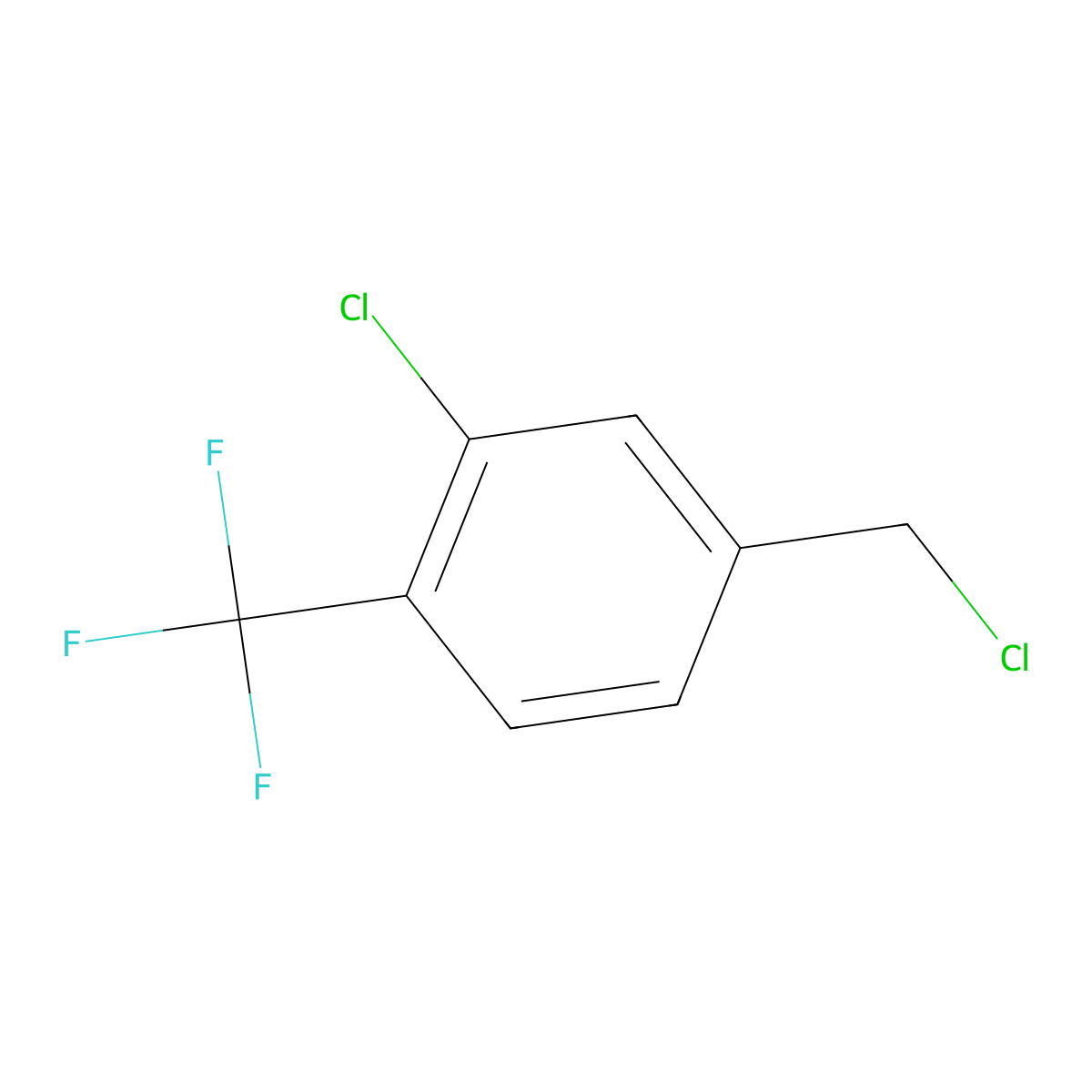 2-Chloro-4-(chloromethyl)-1-(trifluoromethyl)benzene molecular structure, CAS 75462-56-5