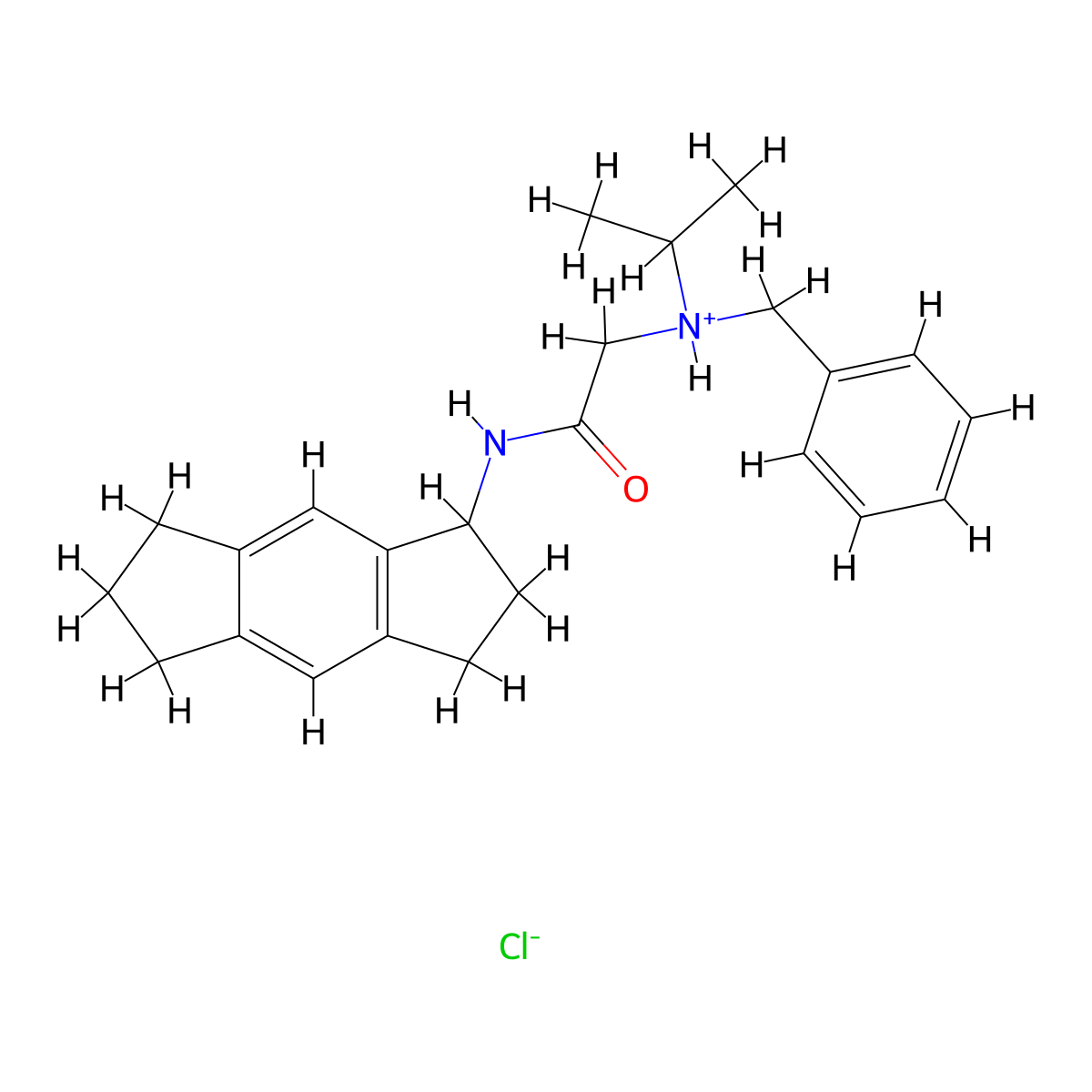 Acetamide, N-(1,2,3,5,6,7-hexahydro-s-indacen-1-yl)-2-((1-methylethyl)(phenylmethyl)amino)-, monohydrochloride, hydrate molecular structure, CAS 75463-40-0