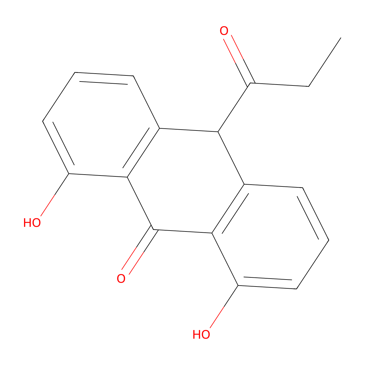10-Propionyl dithranol molecular structure, CAS 75464-10-7