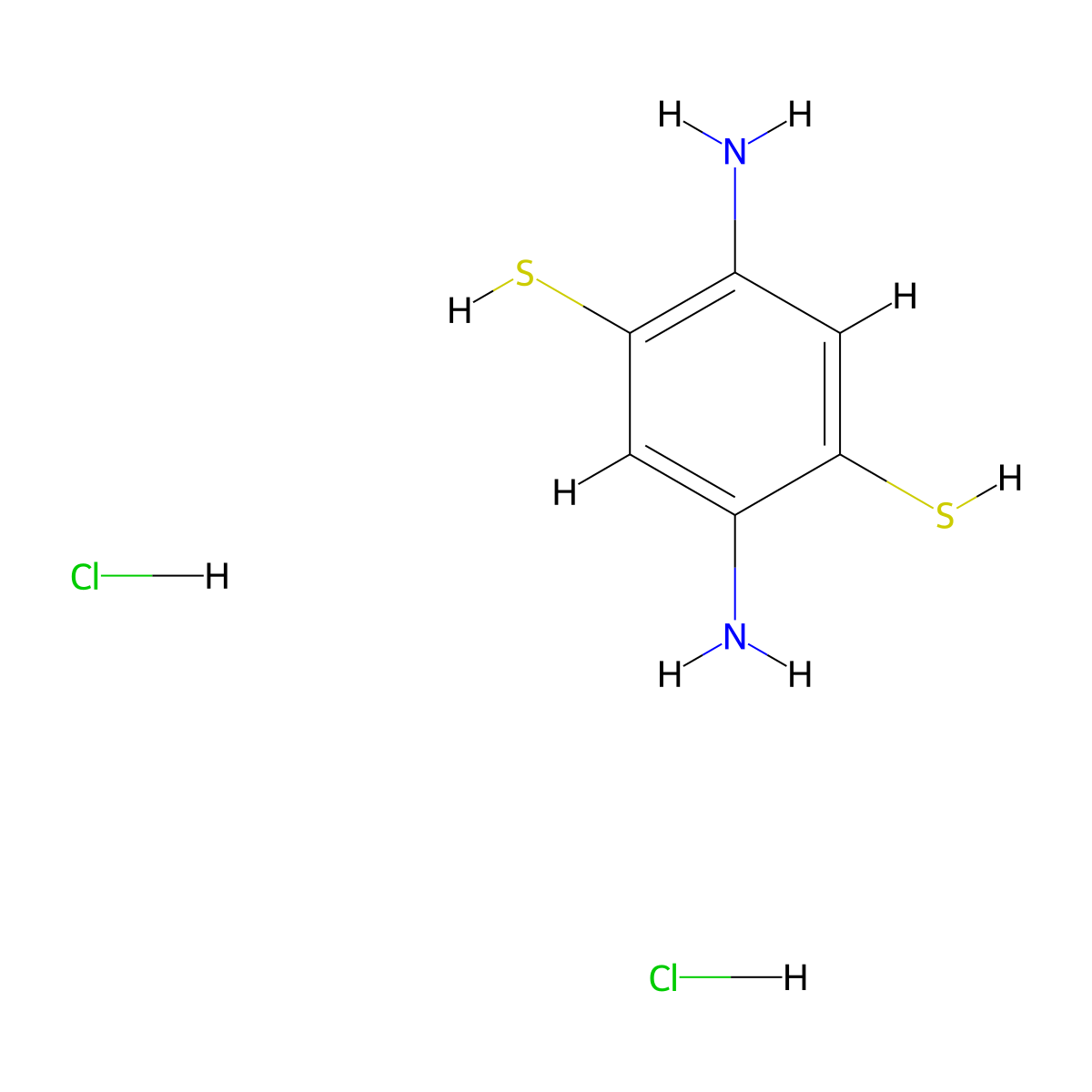 2,5-Diamino-1,4-benzenedithiol Dihydrochloride molecular structure, CAS 75464-52-7