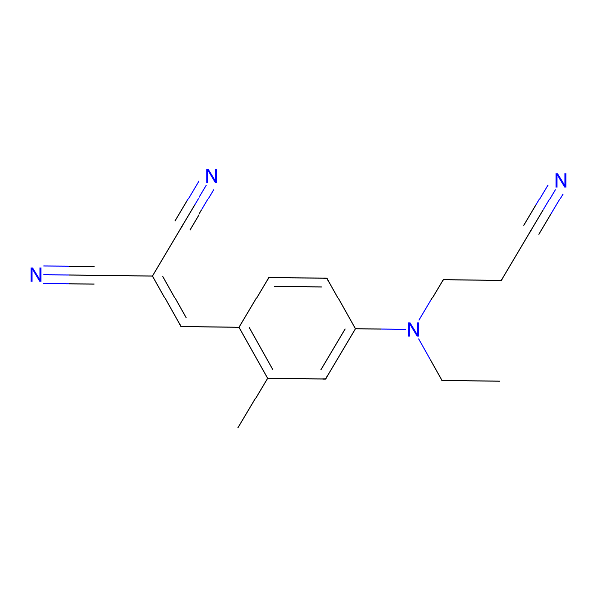 ((4-((2-Cyanoethyl)ethylamino)-2-methylphenyl)methylene)malononitrile molecular structure, CAS 7547-47-9