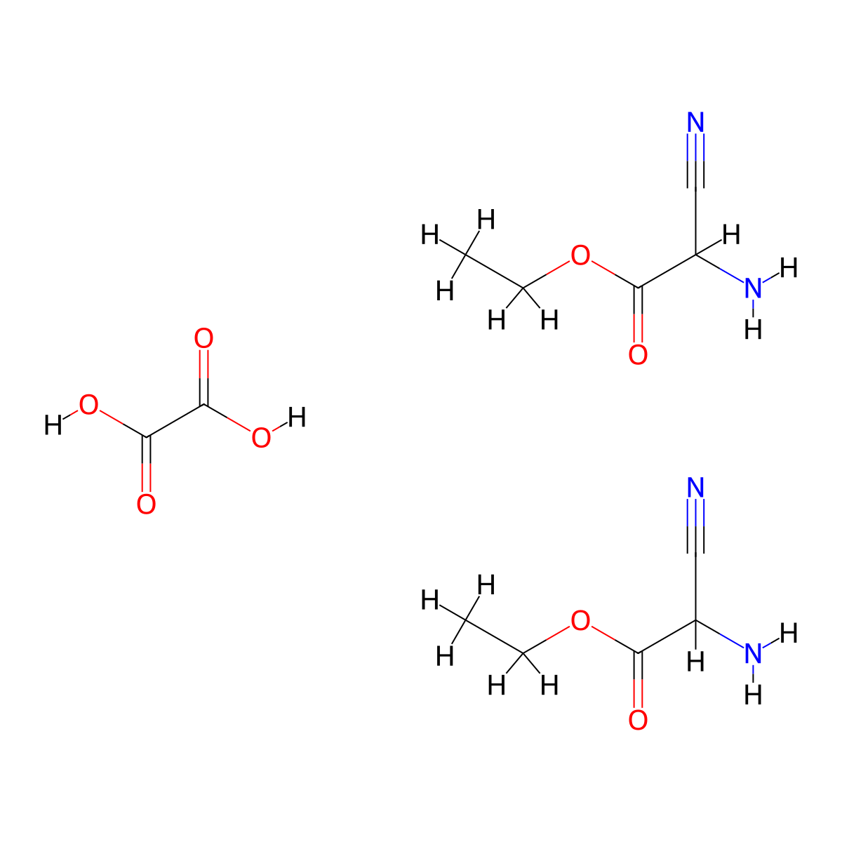 Ethyl 2-amino-2-cyanoacetate hemioxalate molecular structure, CAS 75470-88-1