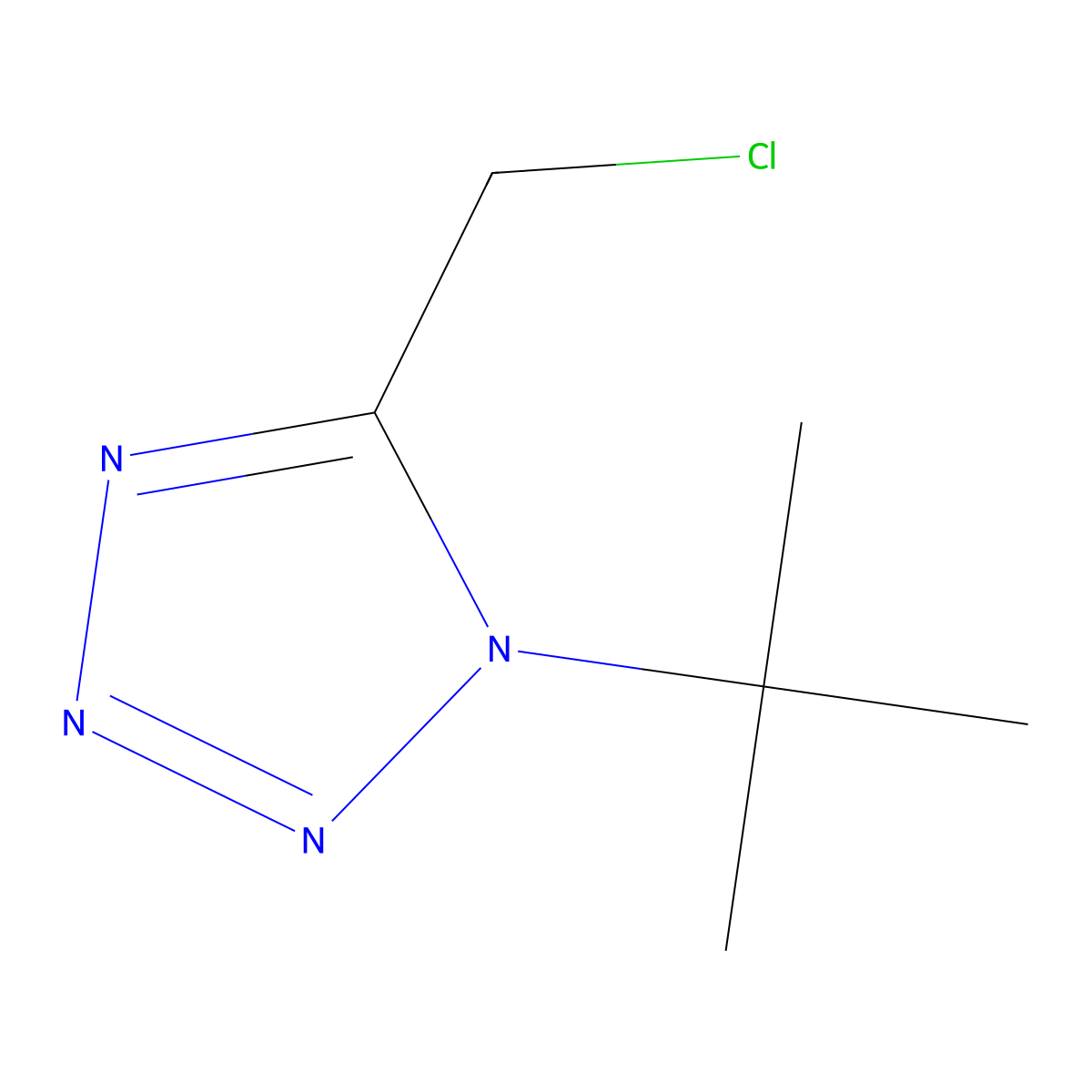 1-tert-butyl-5-(chloromethyl)-1H-1,2,3,4-tetrazole molecular structure, CAS 75470-92-7
