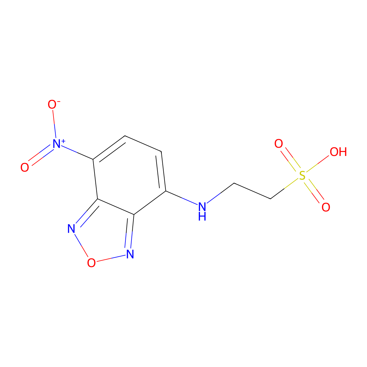 Ethanesulfonic acid, 2-[(7-nitro-2,1,3-benzoxadiazol-4-yl)amino]- molecular structure, CAS 75472-45-6