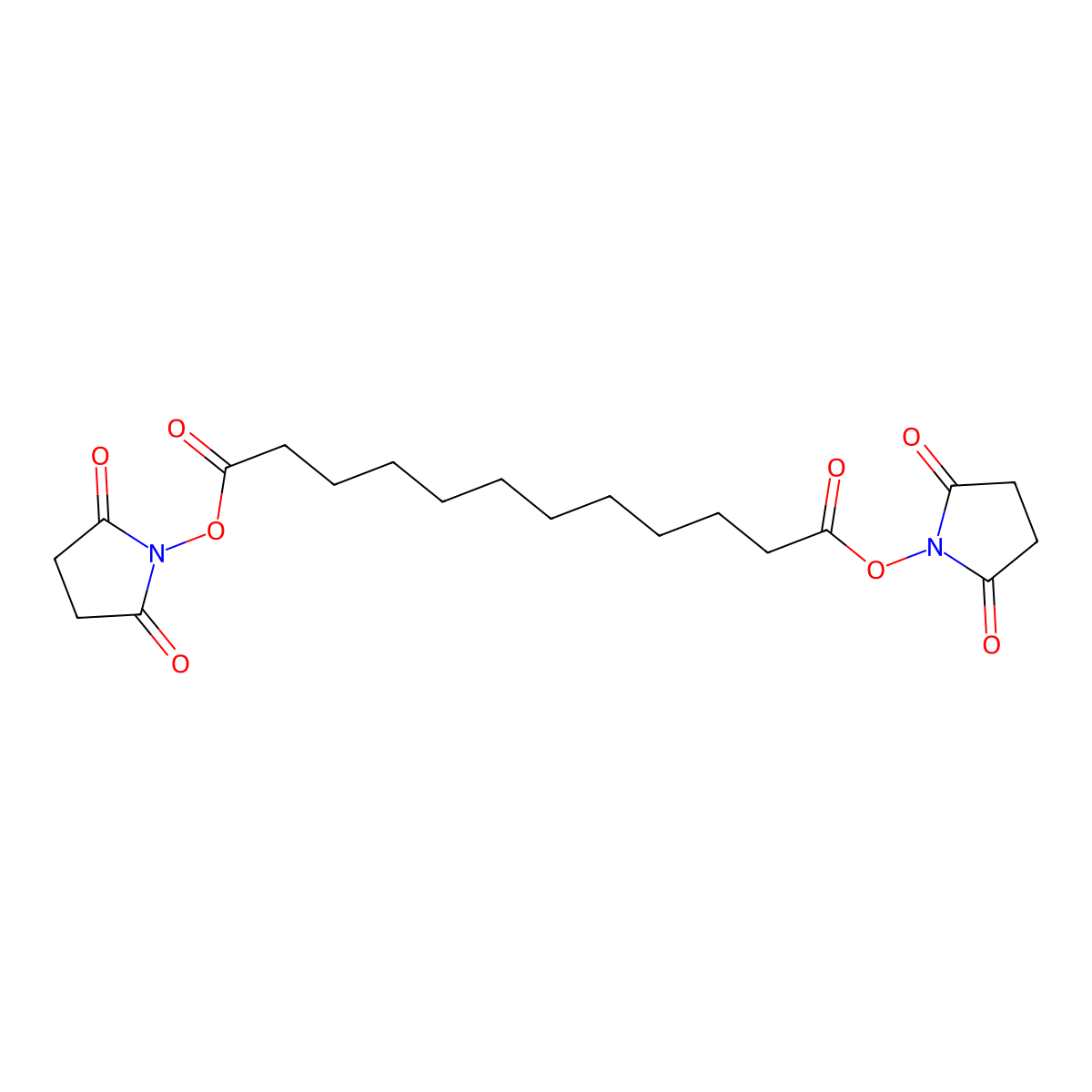Disuccinimidyl dodecanoate molecular structure, CAS 75472-90-1