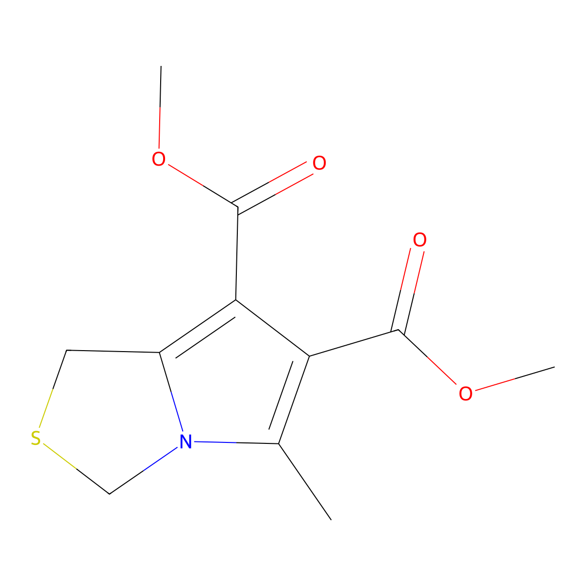 Dimethyl 5-methyl-1H-pyrrolo(1,2-C)(1,3)thiazole-6,7-dicarboxylate molecular structure, CAS 75475-91-1